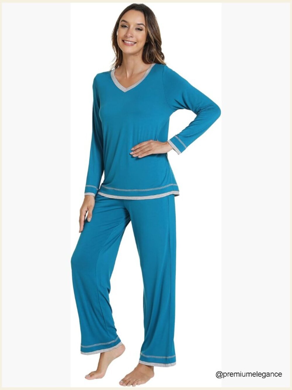 Women's Pajama Sets Soft Long Sleeve Top with Pants Cooling 2 Piece Loungewear